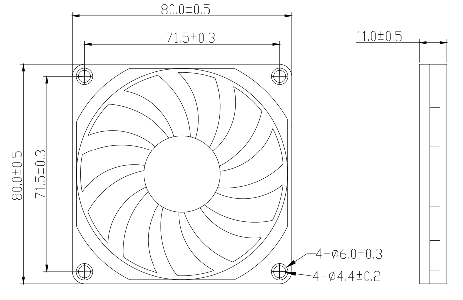 Hydraulic 5V 80X80X10mm 8010 cheap dc brushless waterproof cooling (图2)