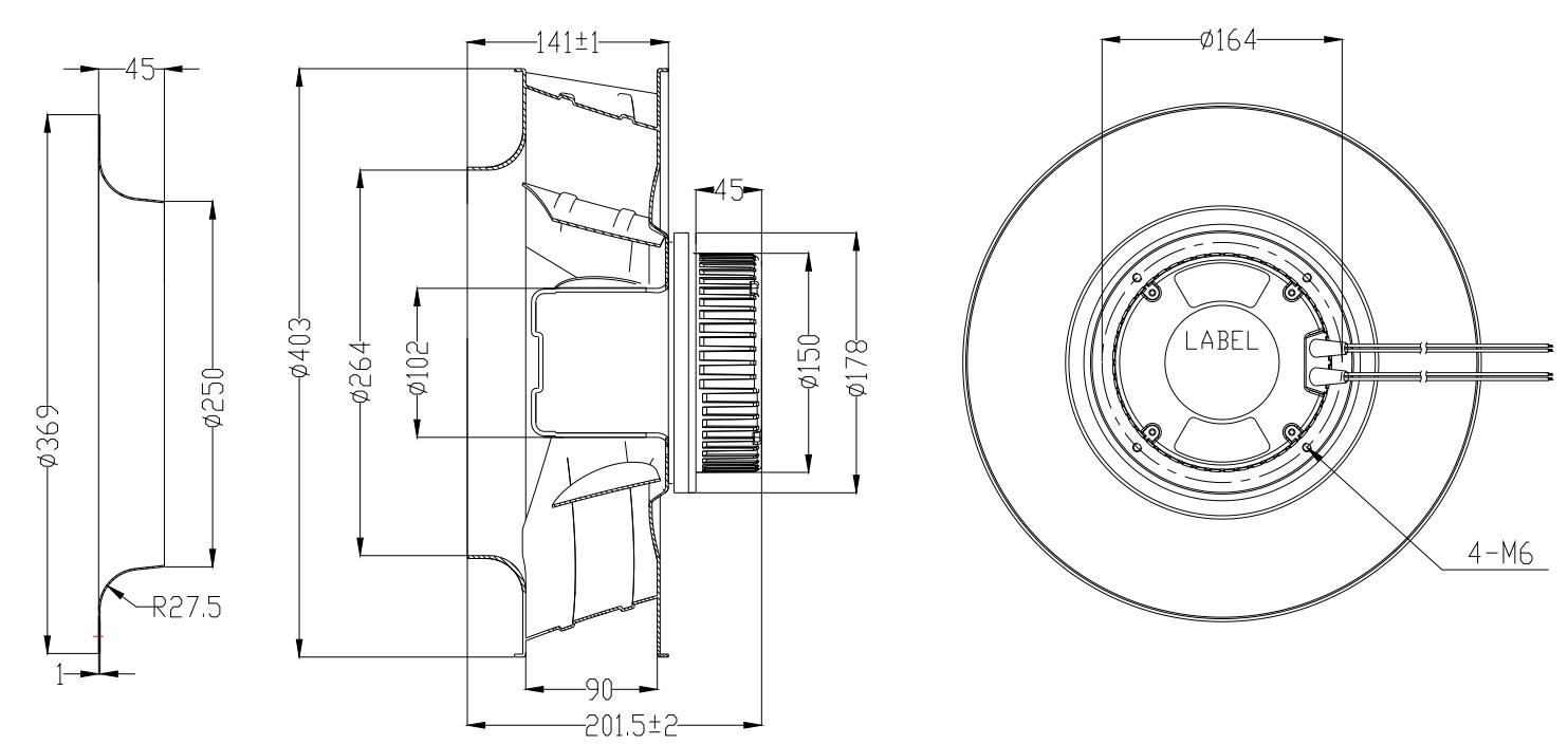 High Air Flow 230V Round 400mm DC Centrifugal Fan PWM Control Ventilation Fan(图2)