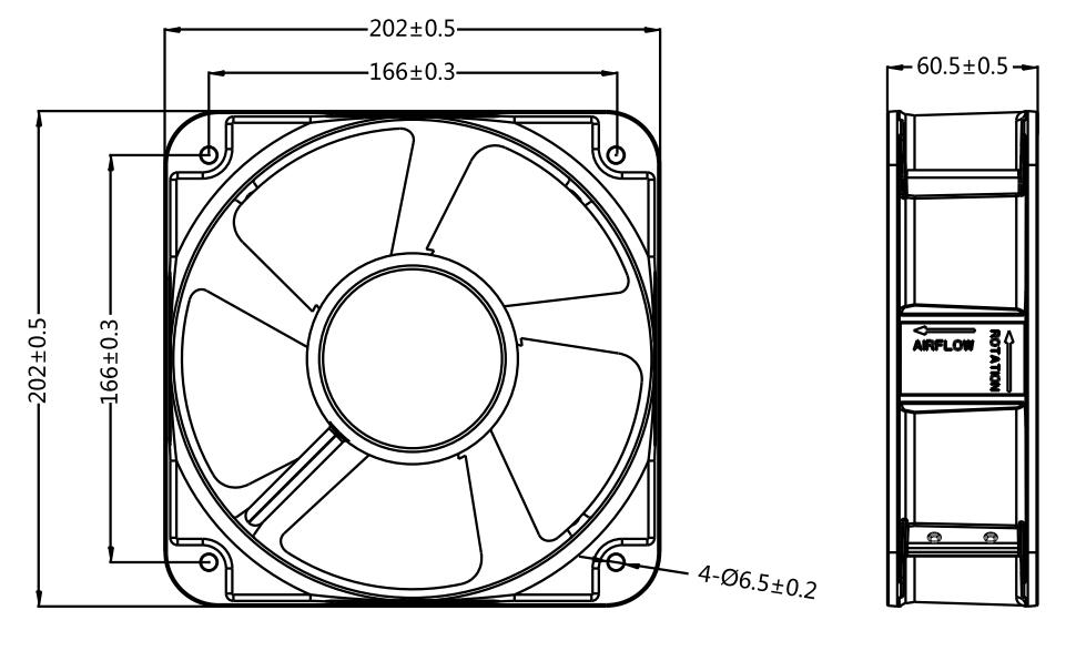200x200x60mm Industrial Strong Air Ventilation Fans Cooling Elctric axial flow EC fans(图2)