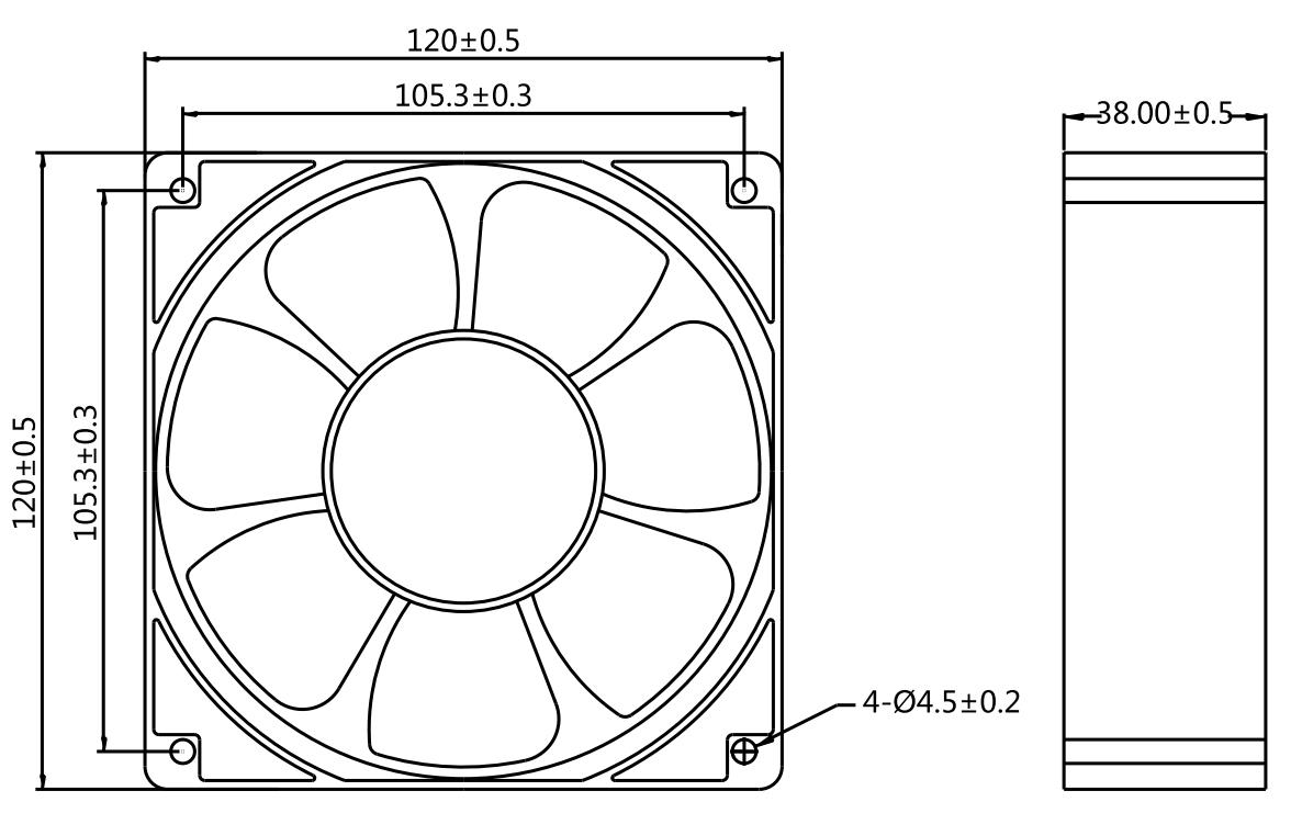12038-1  EC Cooling Fan 120*120*38mm low noise 120mm EC Axial Flow Fan(图2)