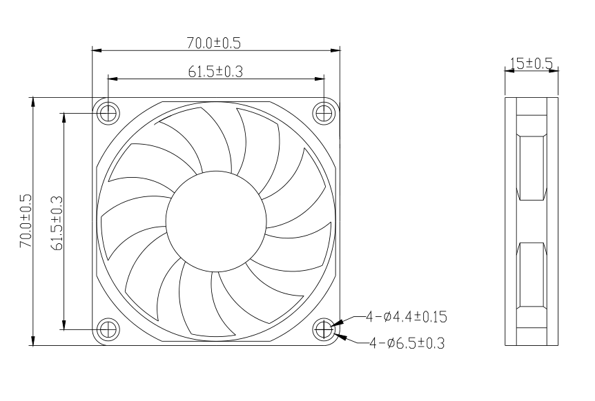 fan factory 7020 70mm small slient fan 70x70x15mm dc brushless 12v 24v dc axial flow fans(图2)